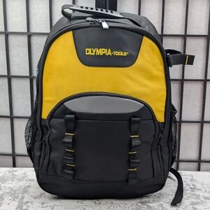 Olympia Tools Black Yellow Work Backpack Tool Bag Durable Heavy Duty Organizer